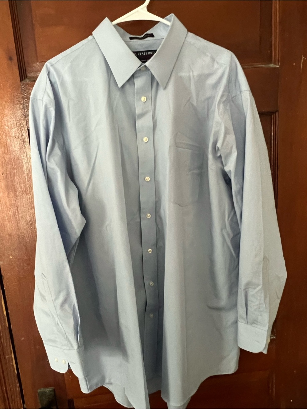 Stafford Performance Light Blue Classic Dress Shirt - Men's Regular Fit 18